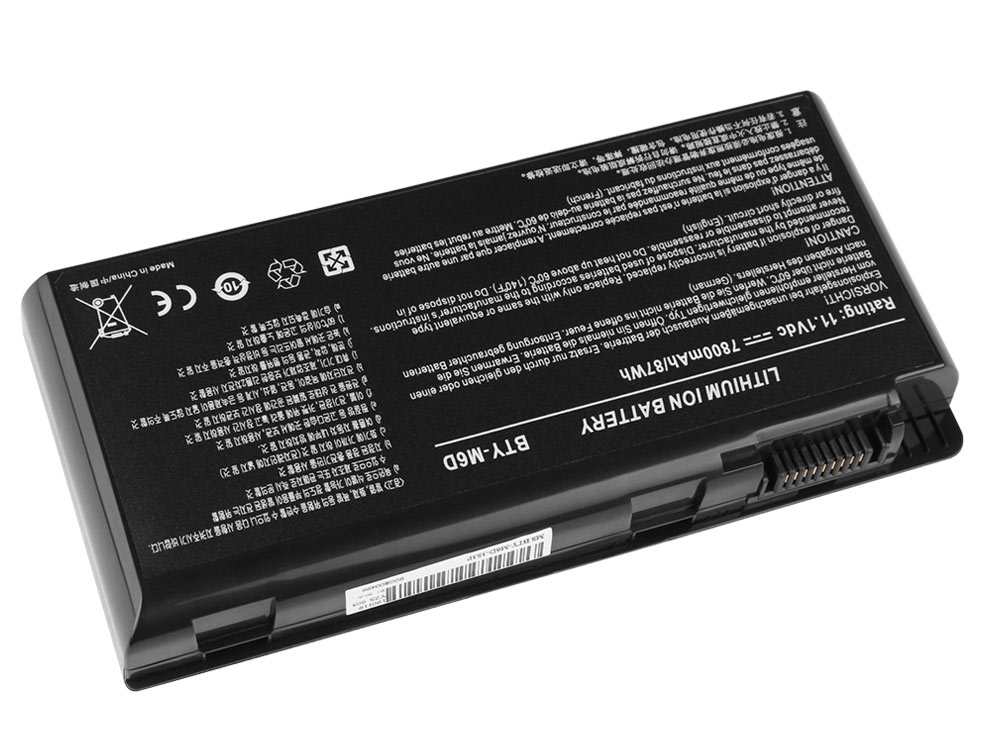 7800mAh Batterier MSI GT60 2QD 1074UK 2QD-1084JP