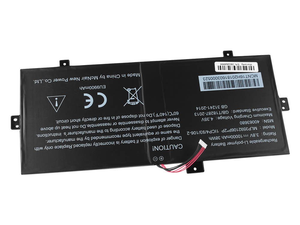 Batterier Medion Akoya E2215T 10000mAh 38Wh