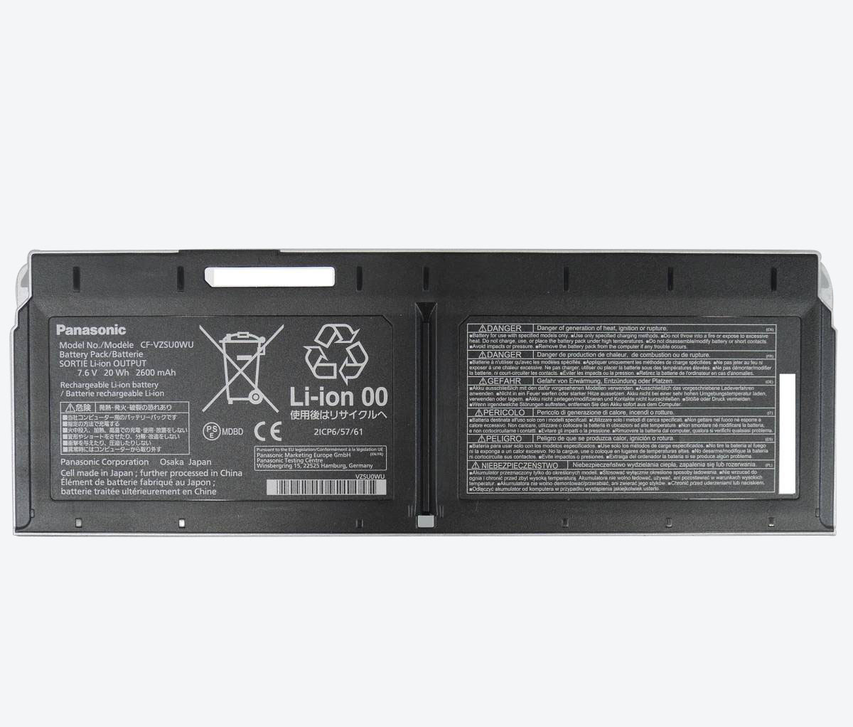 Original Batterier Panasonic CF-VZSU0ZU 2600mAh 20Wh