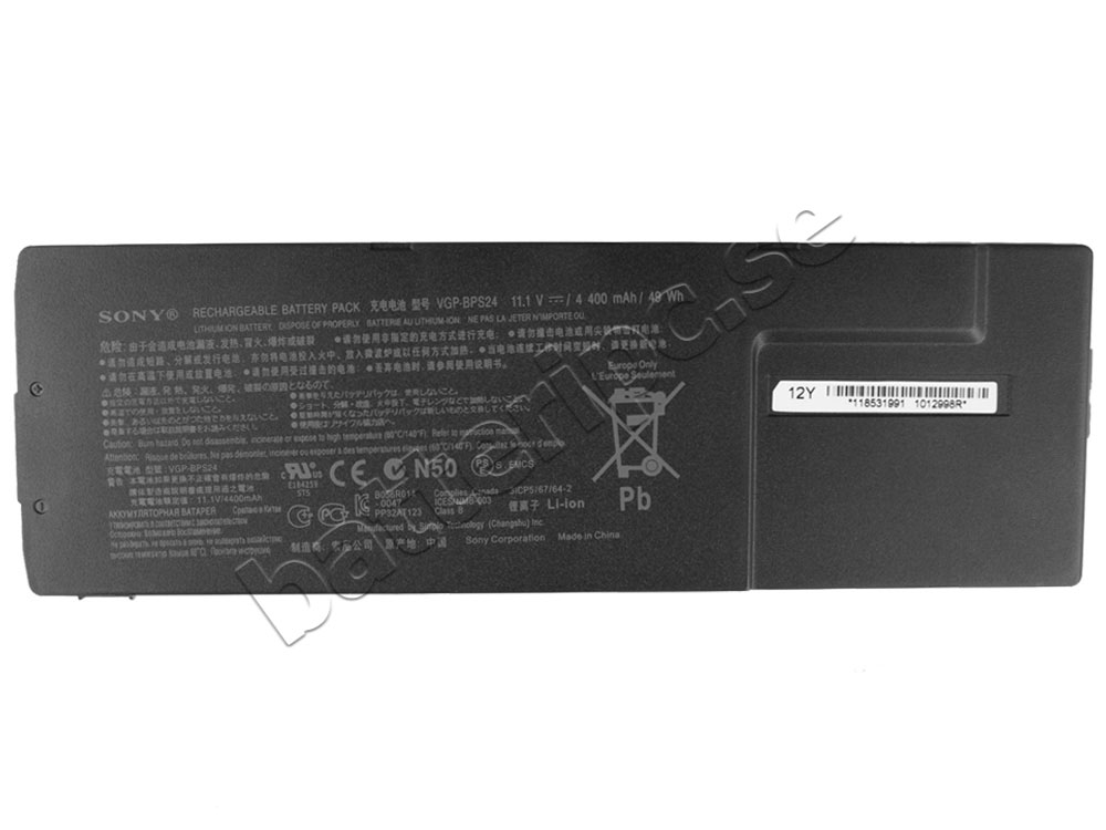 Original Batterier Sony VPC-SB36FN-B 4400mAh 49Wh