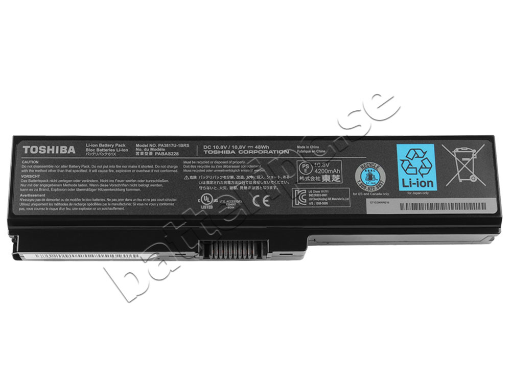 4400mAh Toshiba A660D-BT2N23 A660D-BT2NX2 A660D-ST2G01 Batterier