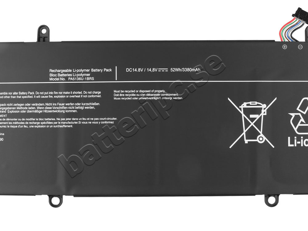 52Wh Batterier för Toshiba PA5136U-1BRS