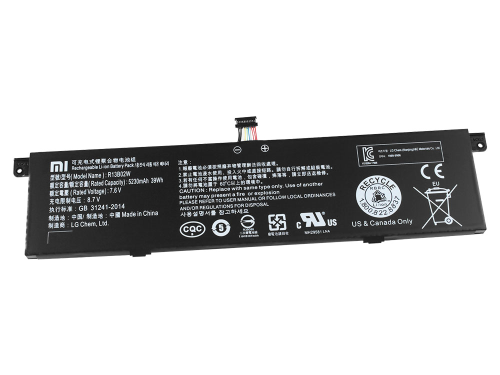 Batterier Xiaomi 161301-01 161301-07 5107mAh 39Wh